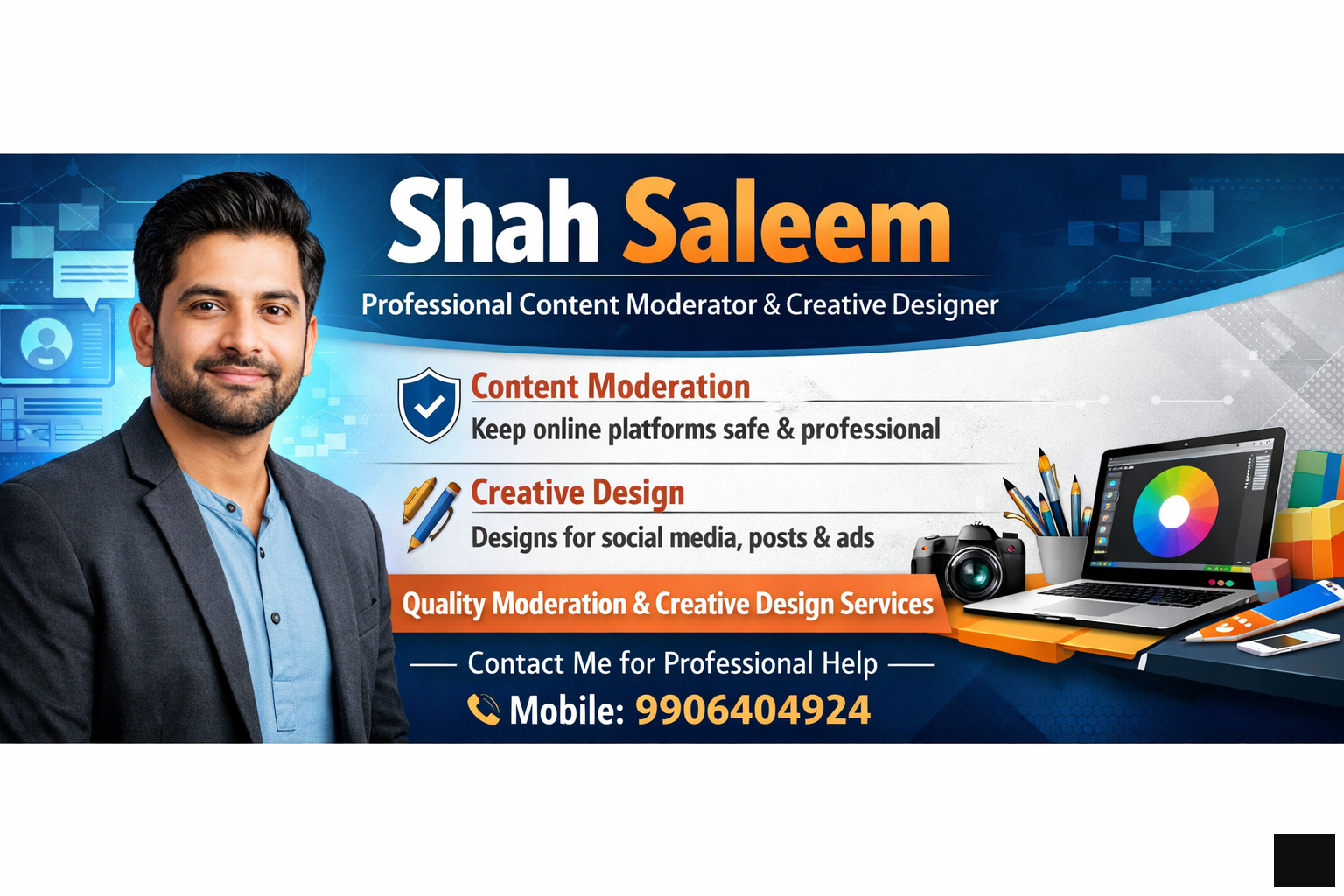 Shah Saleem – Professional Content Moderator & Creative Designer